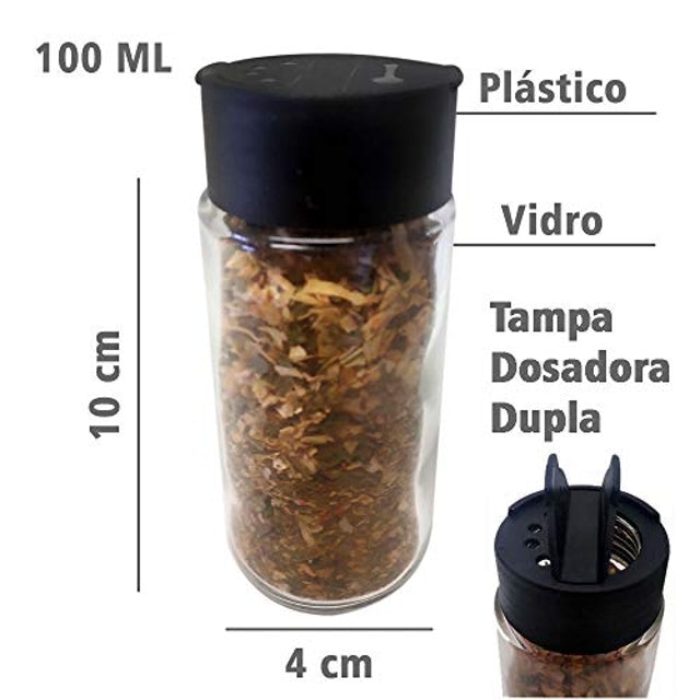 Kit Porta-Temperos com Tampa Dosadora 5