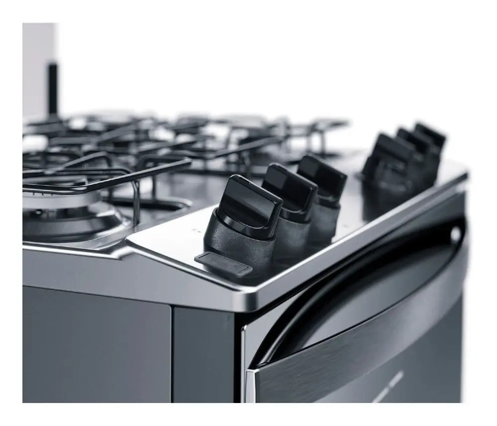 Fogão Brastemp 5 Bocas Cor Inox com Botões Removíveis e Exclusivo Aro Protetor 4