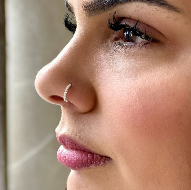 Piercing Nostril Nariz Prata 925 Cravejado 9 mm  4