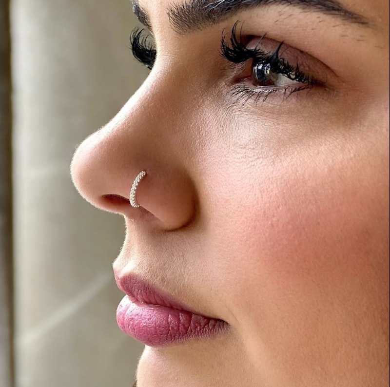 Piercing Nostril Nariz Prata 925 Cravejado 9 mm 4