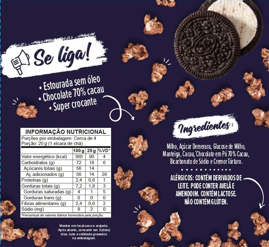 Pipoca Artesanal Cookies and Cream Da Senhora 2