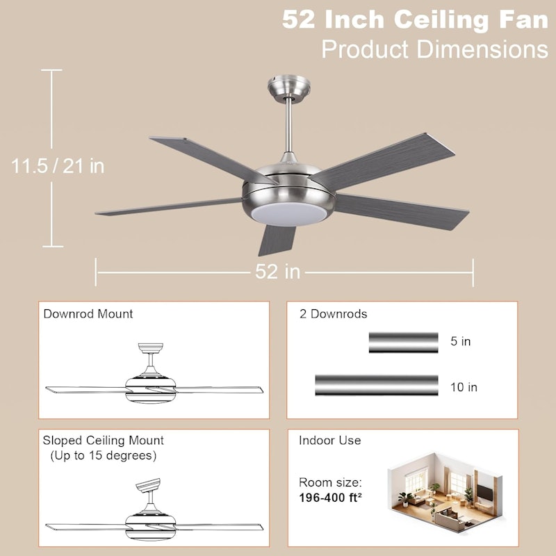 Ventilador de Teto 52" Ovlaim 2