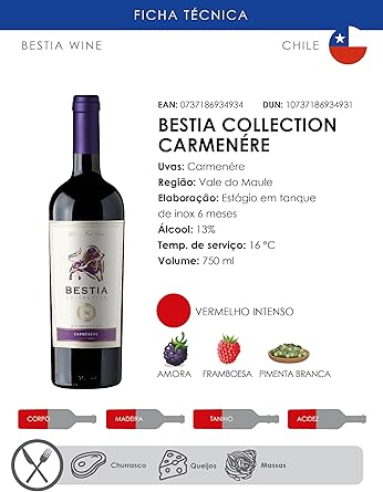Vinho Tinto Chileno Collection Carmenére 750 ml 4