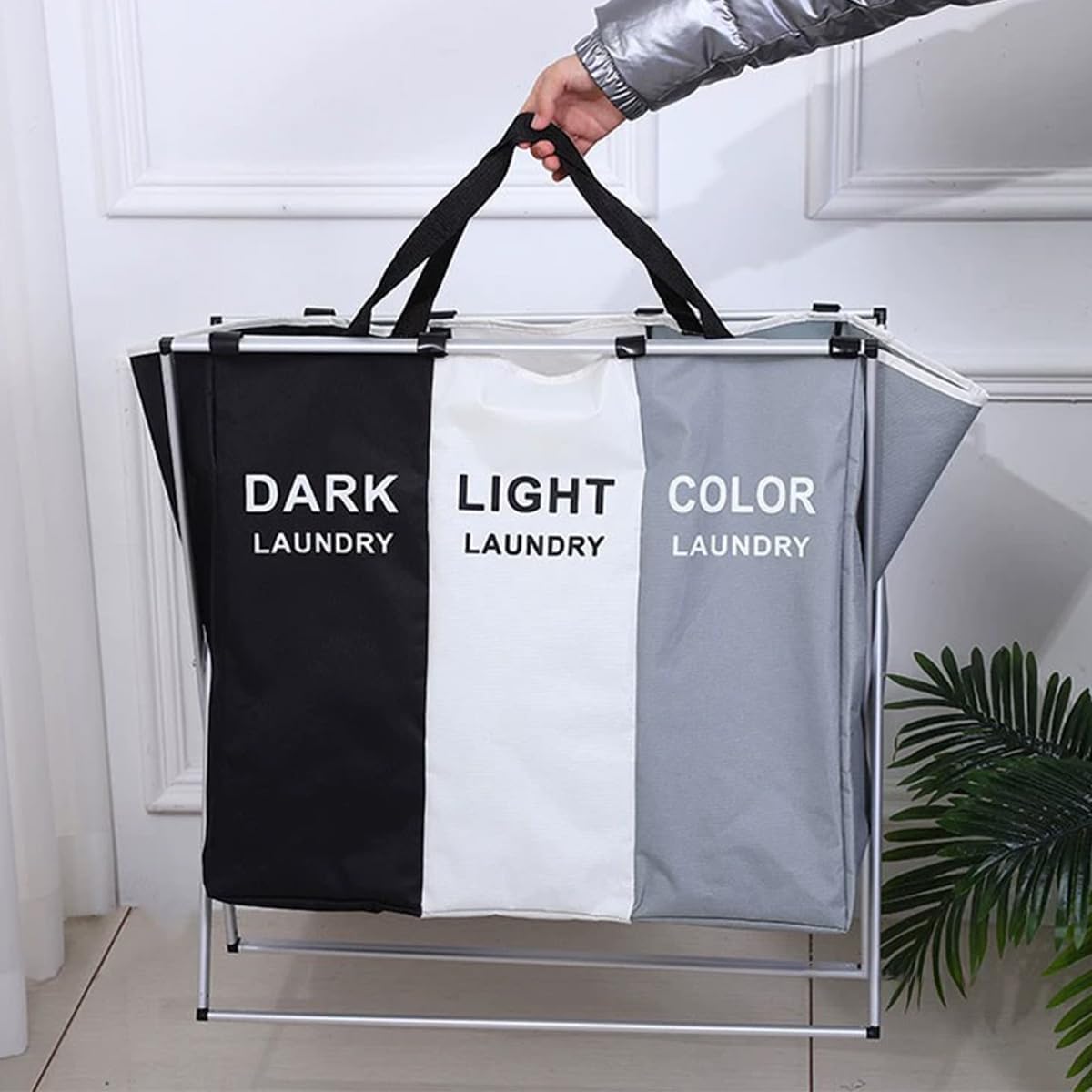 Cesto de Roupas Sujas Organizador 3 Divisórias 5