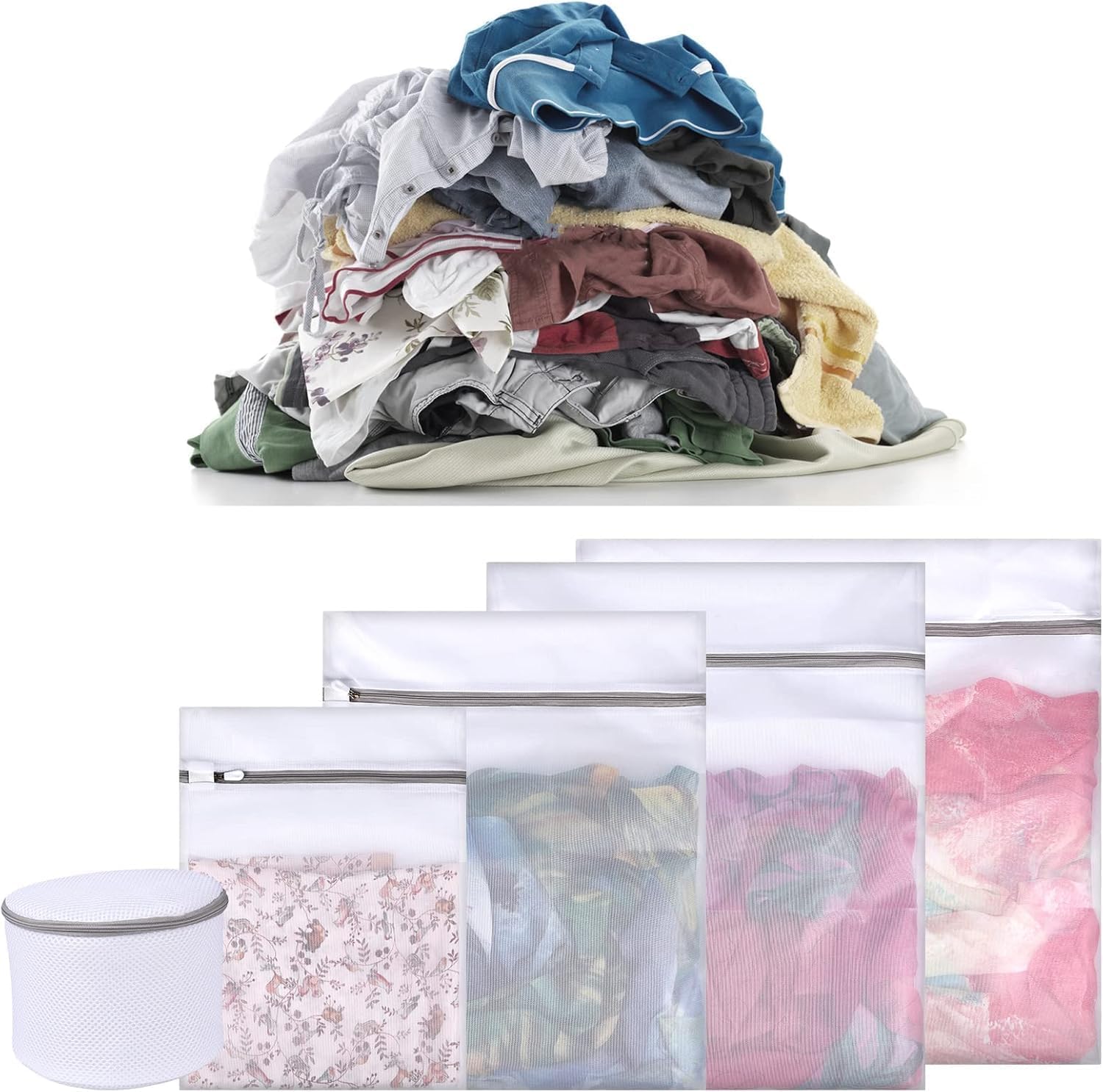 Kit 5 Sacos para Lavar Roupas na Máquina de Lavar 2