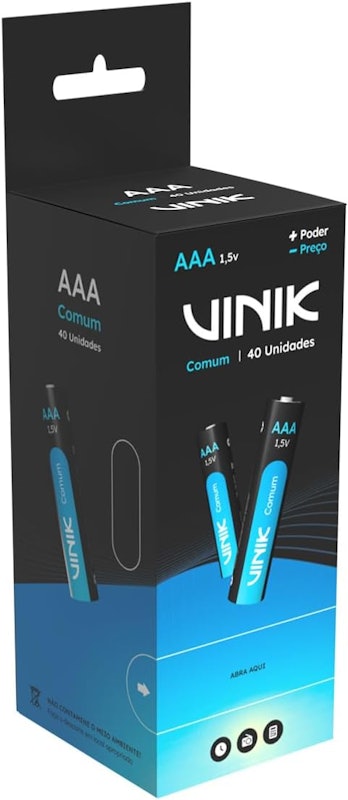 Pilha Comum AAA Tubo Vinik 1