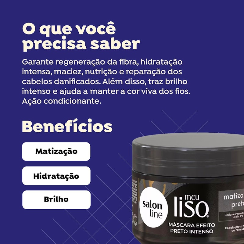 Máscara Meu Liso Matizador Preto Salon Line 2
