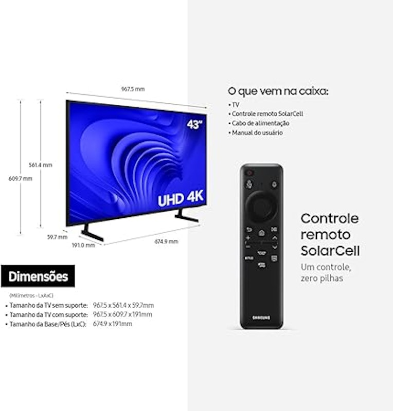 Smart TV 43" UHD 4K 3