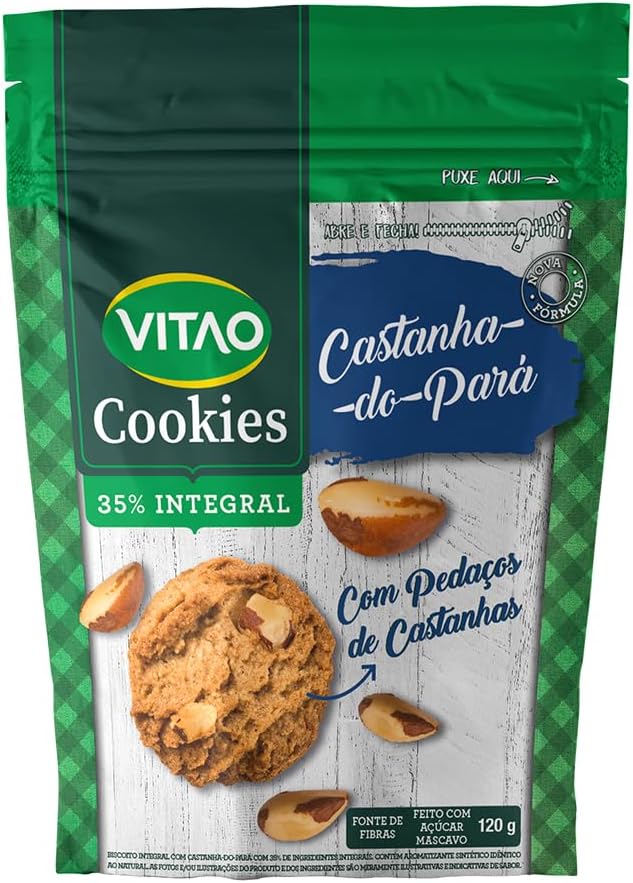 Cookies Castanha do Pará Integral Zero Açúcar Vitao 120 g 1