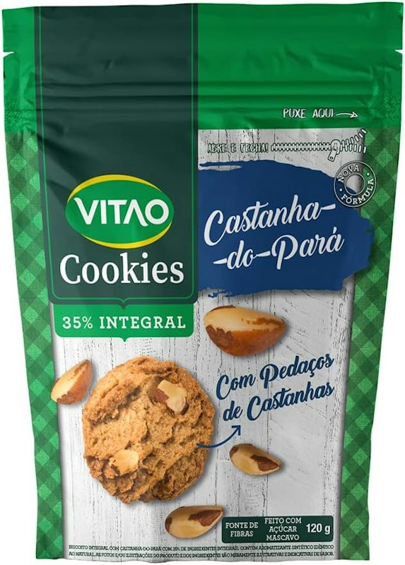 Cookies Castanha do Pará Integral Zero Açúcar Vitao 120 g 1