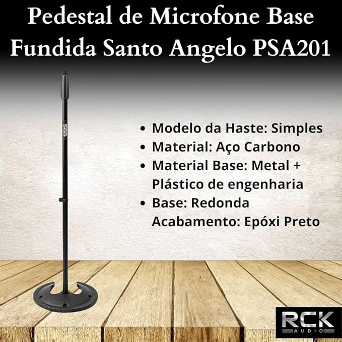 Pedestal de Microfone Base Fundida PSA201 2