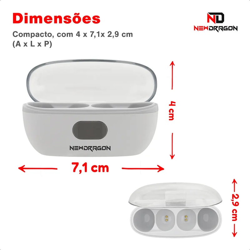 Fone de Ouvido Bluetooth sem Fio 5.3 OpenEar Condução Óssea ND Newdragon 4