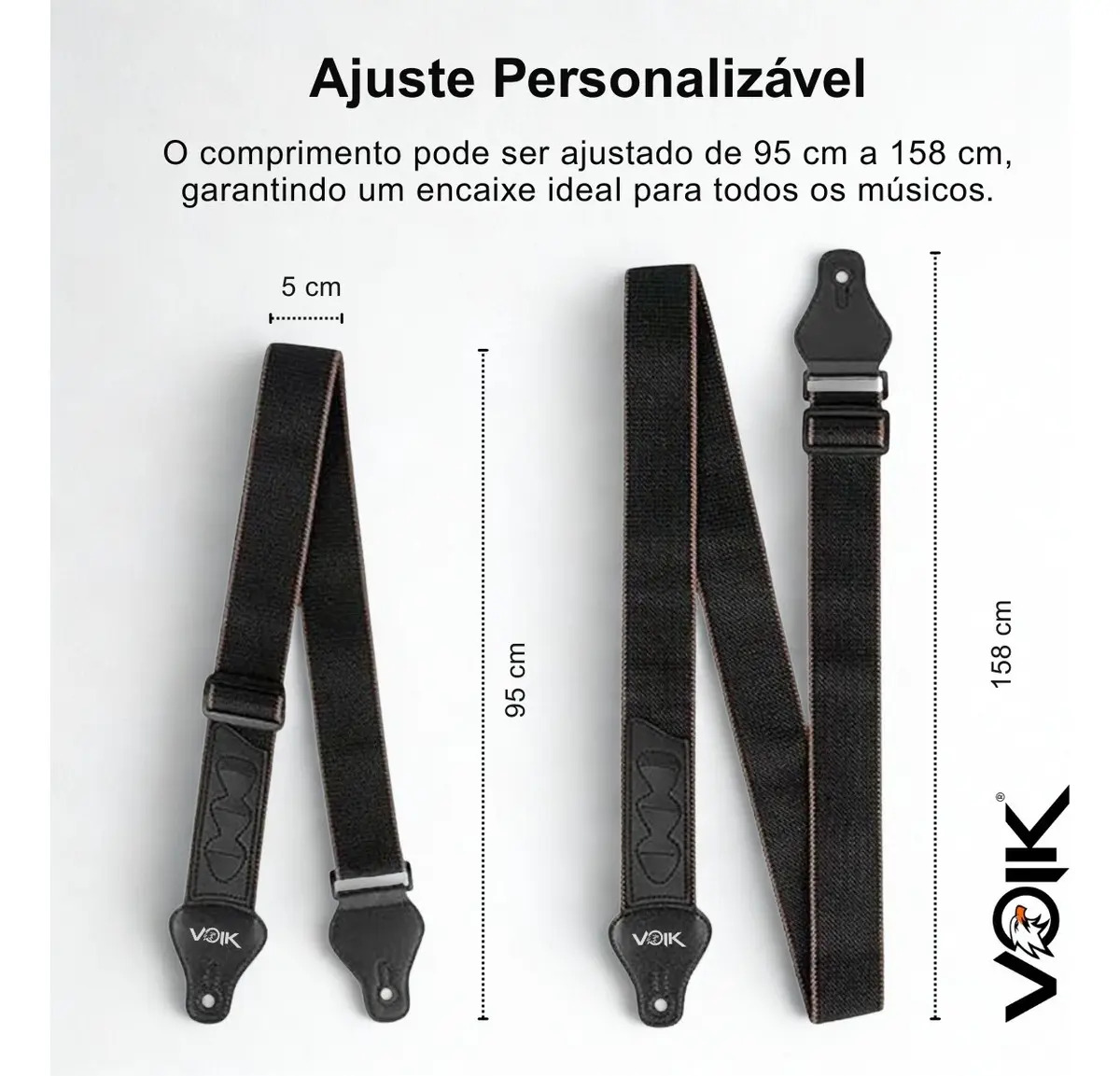 Correia p/ Guitarra Violão c/ Porta Palheta Voik VCPP-13 4
