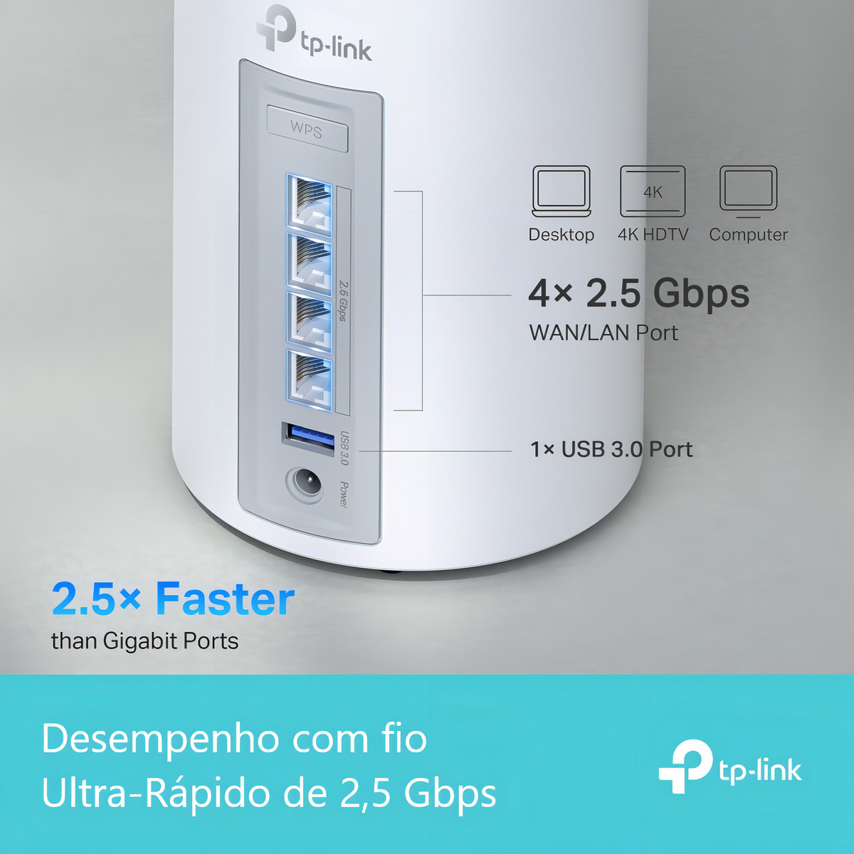 Roteador Mesh Wi-Fi 7 2.5G Tri-Band BE11000 4