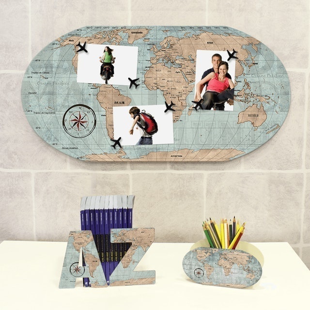 Aparador de Livros AZ Mapa Vintage 3