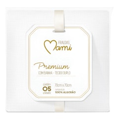Fralda Premium Mami com Bainha Branca
