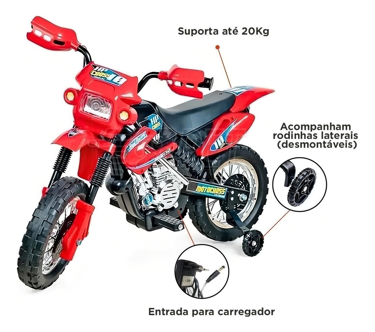 Moto Elétrica Infantil Motocross 4