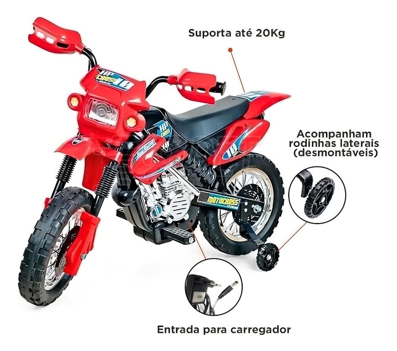 Moto Elétrica Infantil Motocross 4