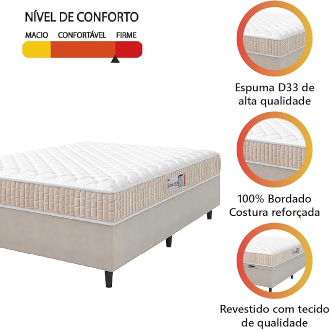 Cama Box Colchão Casal Espuma D33 New Millenium 5