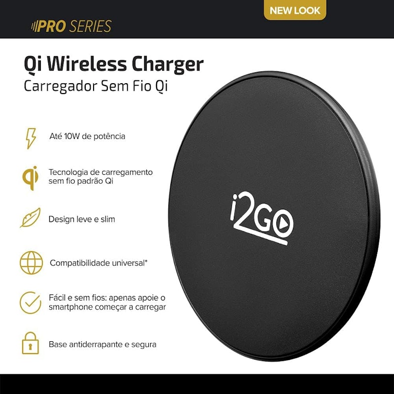 Carregador sem Fio Fast Charge i2GO 10 W Chumbo 2
