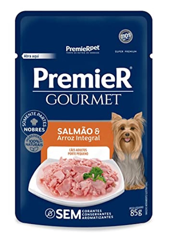 Alimento PremieR Gourmet Cães Adultos Porte Pequeno Salmão e Arroz Integral 1