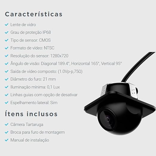 Câmera de Ré Universal Modelo Tartaruga 4