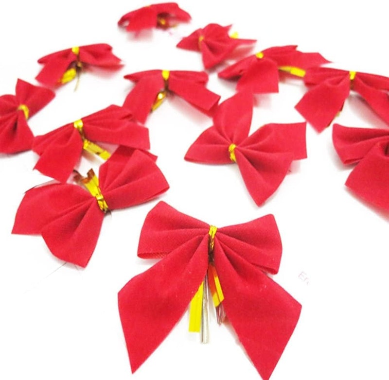 Kit com 10 Laços de Veludo Vermelho 3