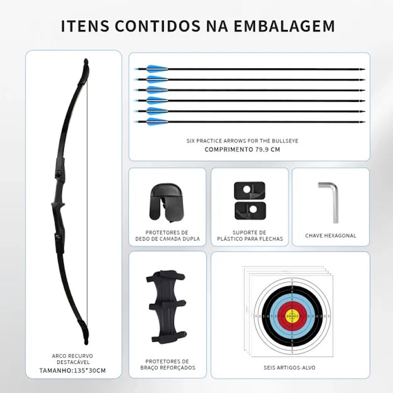 Arco e Flecha para Iniciantes com 6 Flechas e 5 Alvos 4