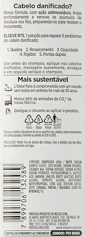Reparação Total 5 Pré-Shampoo Reparador ELSEVE 3