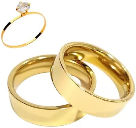 Aliança Par Italiana Ouro 24 K 6 mm com Anel Solitário 2