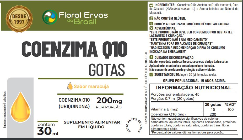 Suplemento em Gotas Coenzima Q10 Sabor Maracujá 2