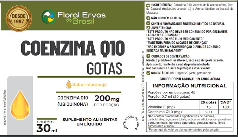 Suplemento em Gotas Coenzima Q10 Sabor Maracujá 2