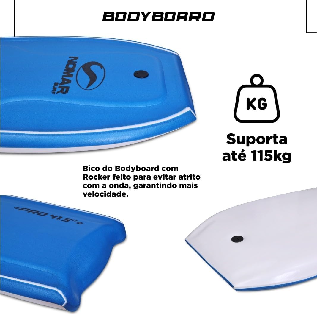 Prancha Bodyboard Extreme Bat Pro 41.5 com Leash 4