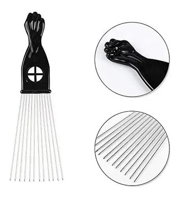 Pente Garfo Afro Black Penteado Metal 4