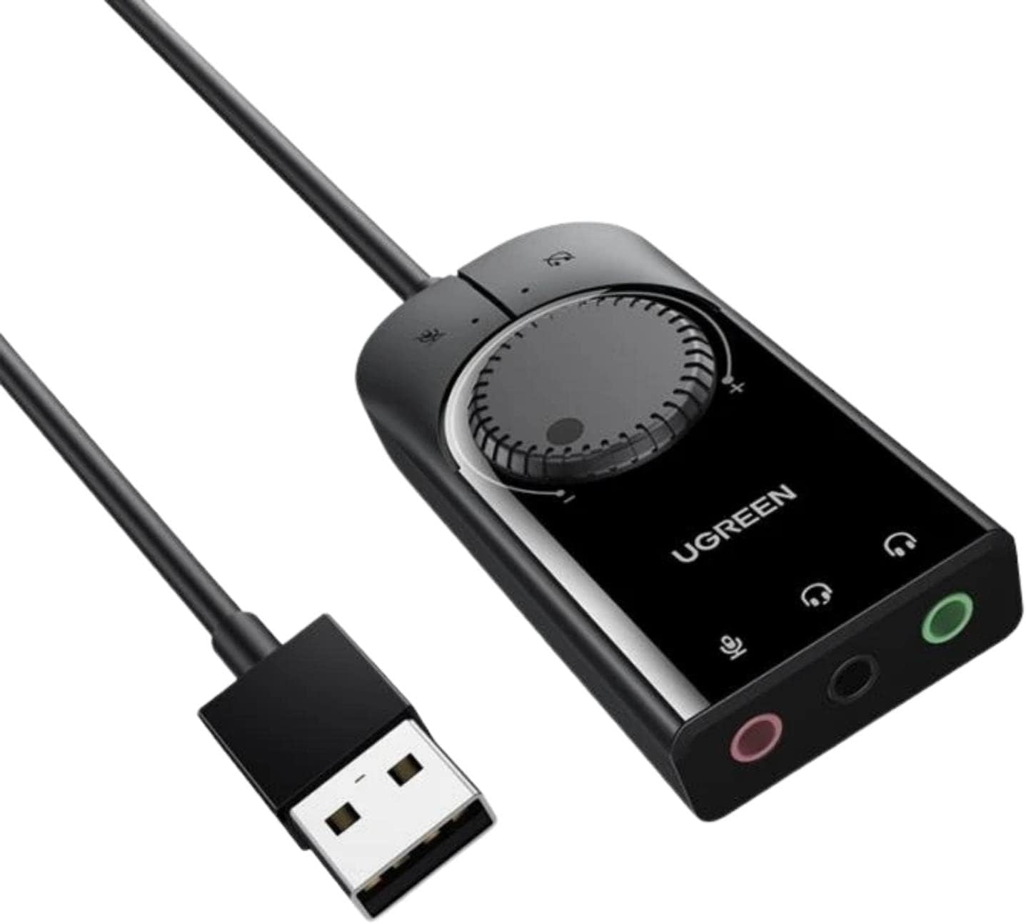 Ugreen Adaptador Usb Placa Som Estéreo Externo 1 Metro Preto 4