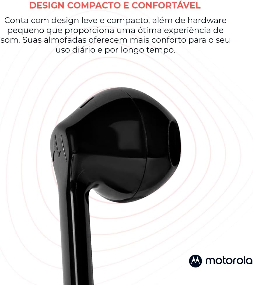 Fone de Ouvido Motorola Intra-Auricular com Microfone Bulk | Preto 4