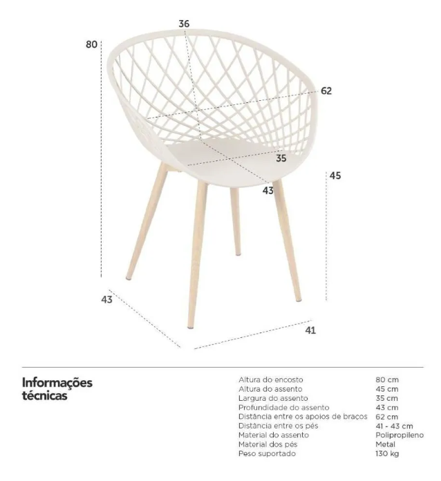 Kit 2 Cadeiras Clarice Nest Sidera 5