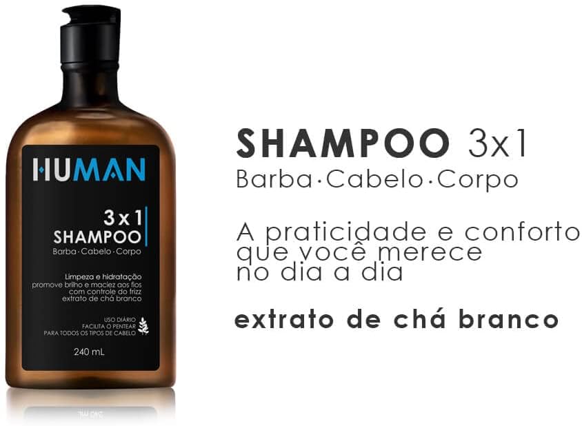 Kit para Barba Shampoo, Balm e Óleo Human 2