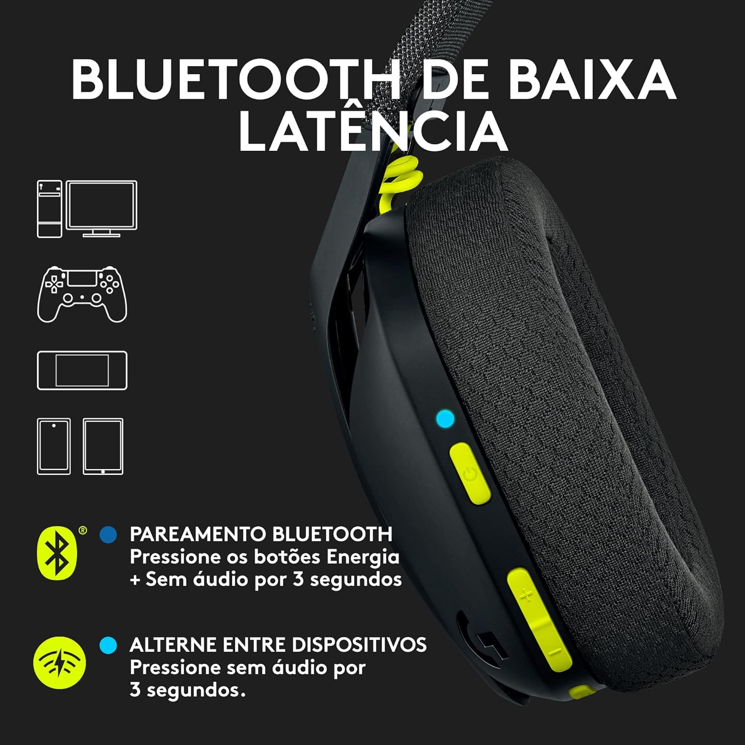 Headset sem Fio LIGHTSPEED para Jogos Logitech G435 3