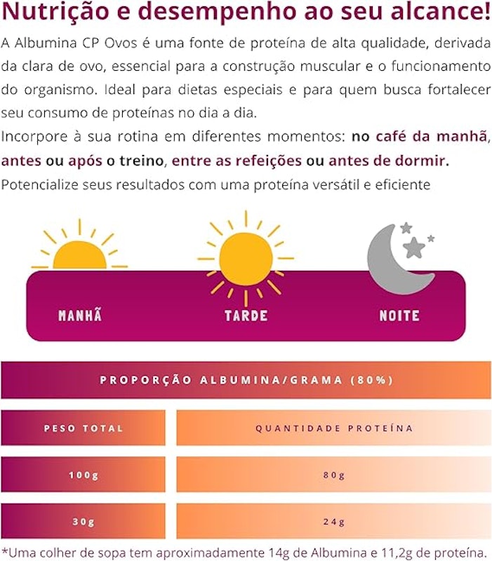 Albumina - 80% Proteína - Suplemento Natural 2