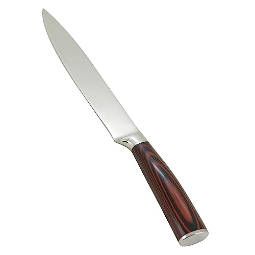 Faca Inox de Filetar Cabo Madeira Damascus 1