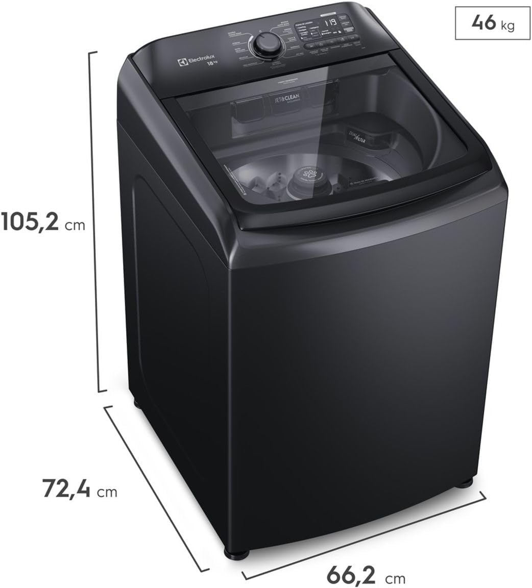 Máquina de Lavar Electrolux 18 Kg Preta Expert 5