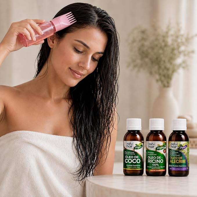 Kit Terapia Capilar Natuhair Óleo de Coco + Rícino + Alecrim 60 ml 2