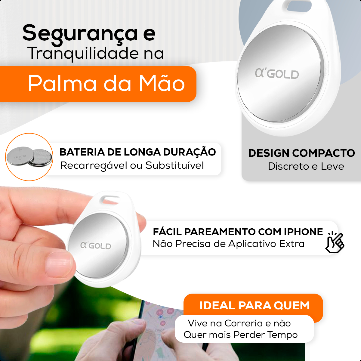 Rastreador Air Tag com Alarme de Sonoro 5