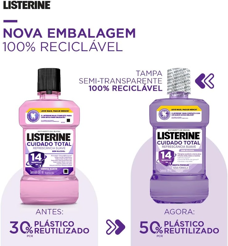 Listerine Cuidado Total Refrescância Suave Sem Álcool 4