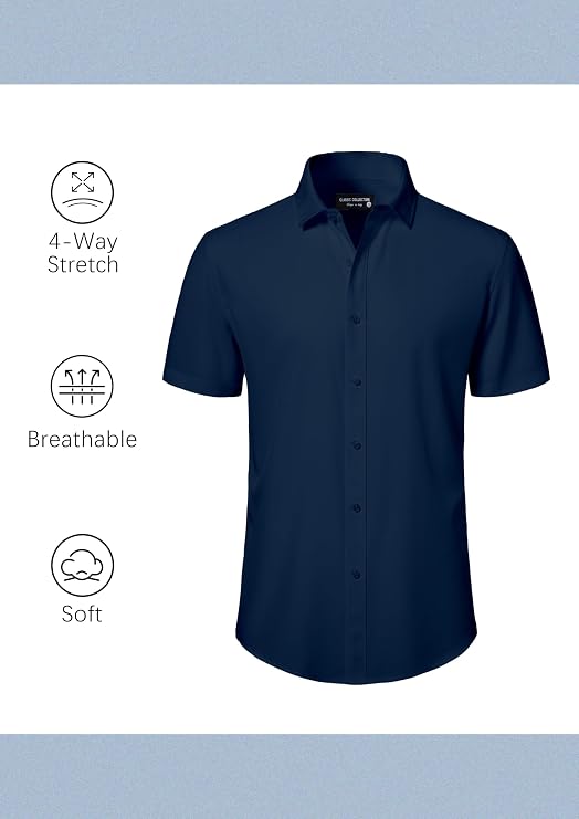 Camisa Social Masculina de Manga Curta Onkeep 3