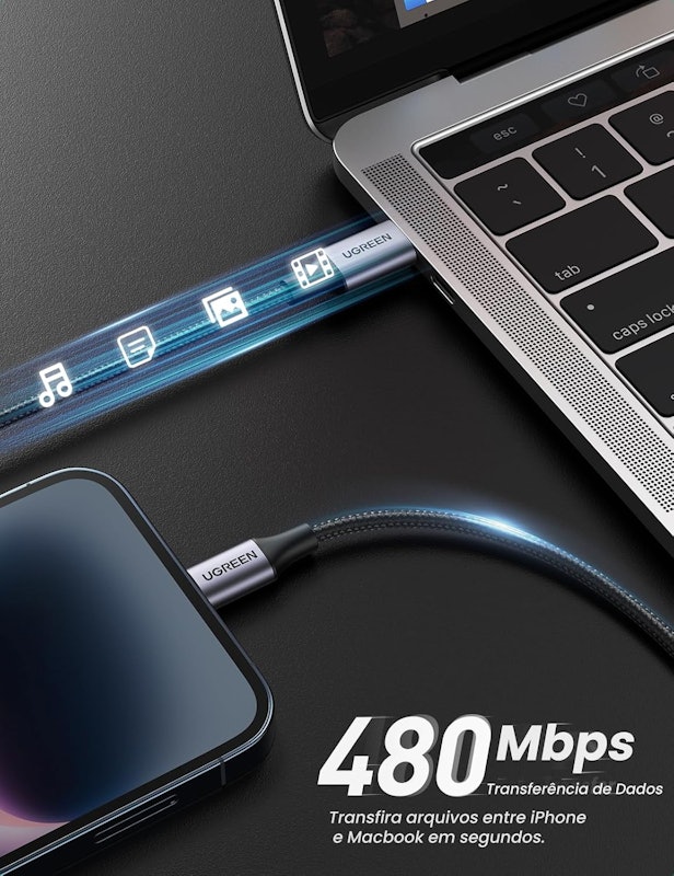 Cabo Lightning Certificado pela MFi Cabo USB-C para Lightning Ugreen 3