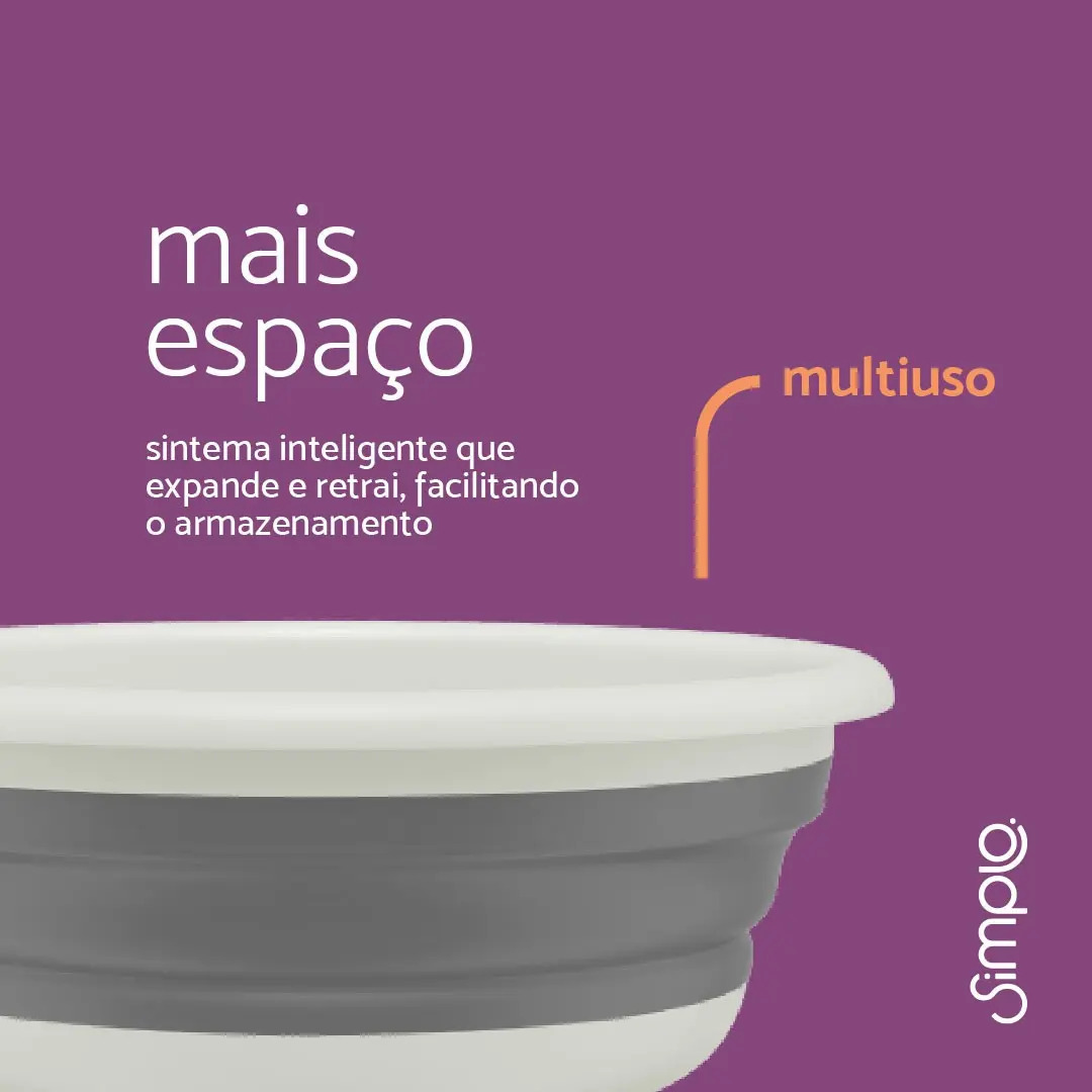 Bacia Dobrável de Plástico 8 L 2