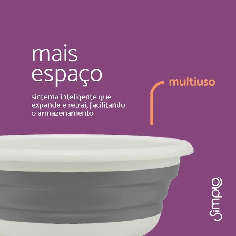 Bacia Dobrável de Plástico 8 L 2
