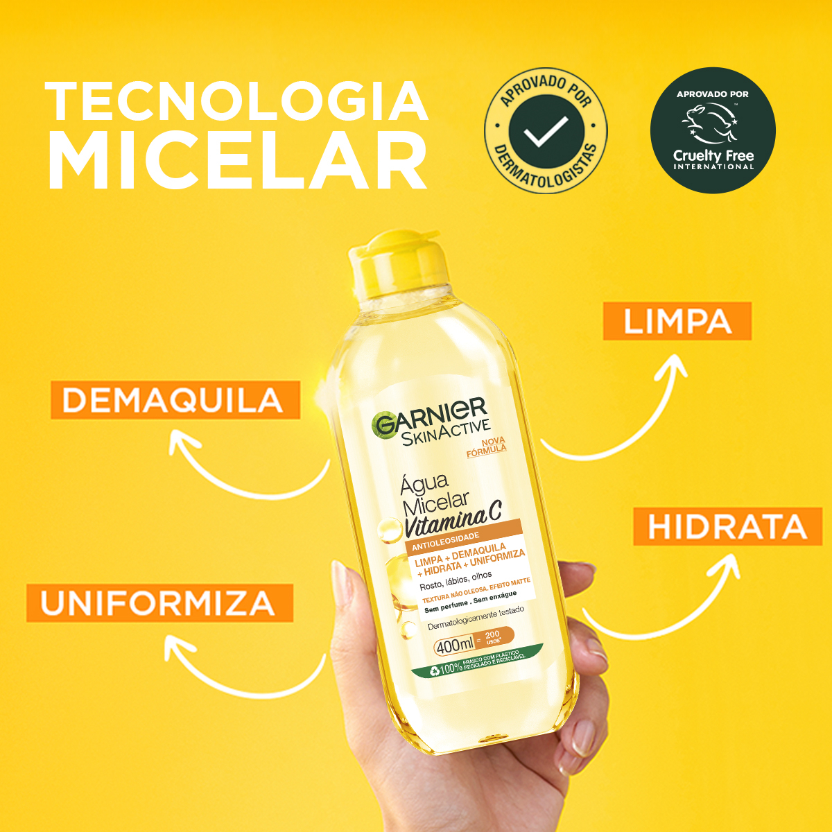 Água Micelar SkinActive Antioleosidade Vitamina C 2